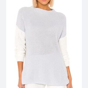 Lovers + Friends Light Gray and Cream Sweater